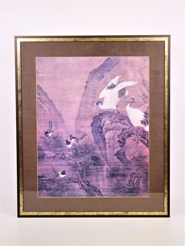 Duplicaat Li Chan, 17 eeuw - Groep eksters en 2 kraanvogels